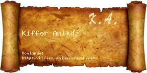 Kiffer Anikó névjegykártya