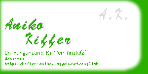 aniko kiffer business card